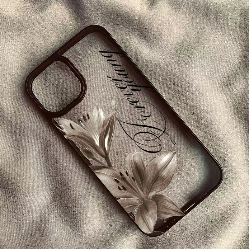 LUXE LINE Vintage Lily Floral Clear Shockproof iPhone Case