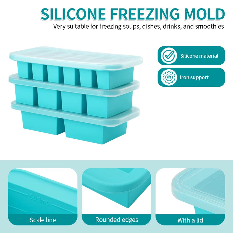 LUXE LINE Silicone Freezing Mold with Lid – Freezer-Safe Food Container