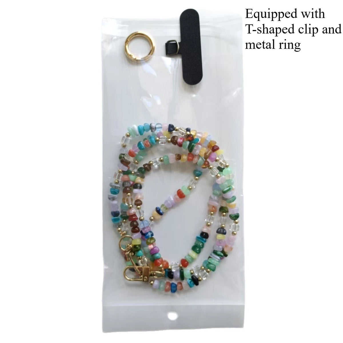 LUXE LINE Colorful Beaded Phone Charm Crossbody Strap