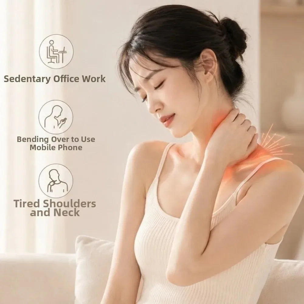 LUXE LINE Long Handle Handheld Massager – Kneading Relief for Shoulder & Neck