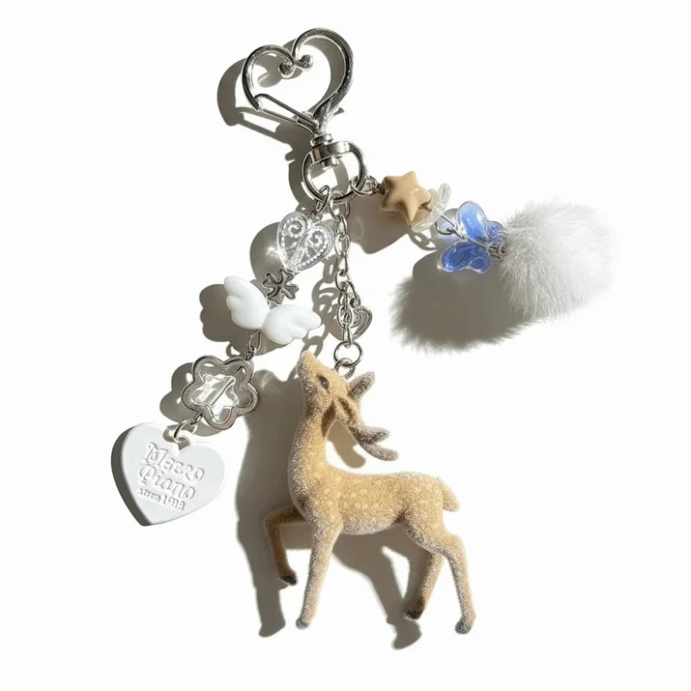 LUXE LINE Cute Deer Phone Charm Keychain