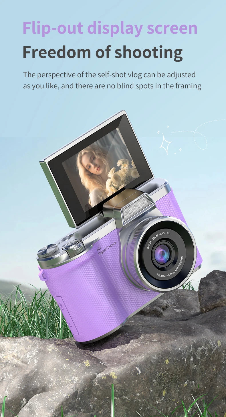 LUXE LINE 4K Digital Camera 48MP – Retro CCD with 180° Flip Screen