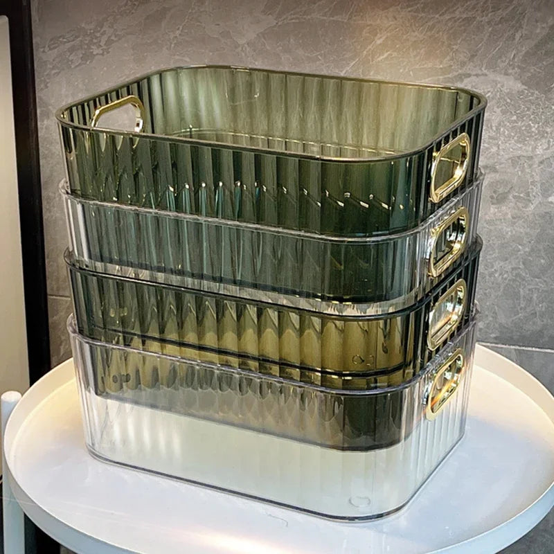LUXE LINE Acrylic Organizer – Rectangular Bathroom & Makeup Storage for Bedroom & Living Room