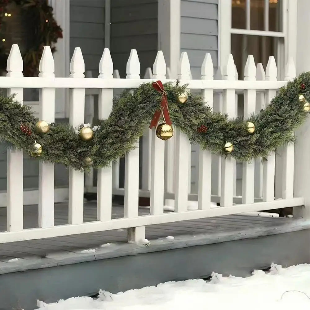 Faux Cedar Pine Garland Wreath Decoration