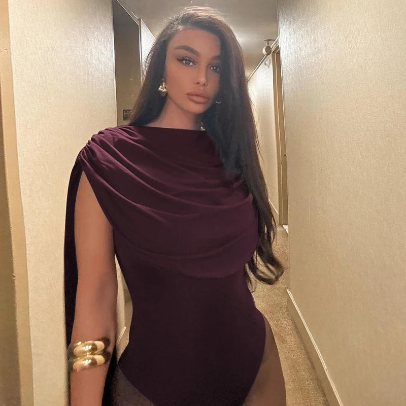 Hugcitar Ruched Bodysuit Romper