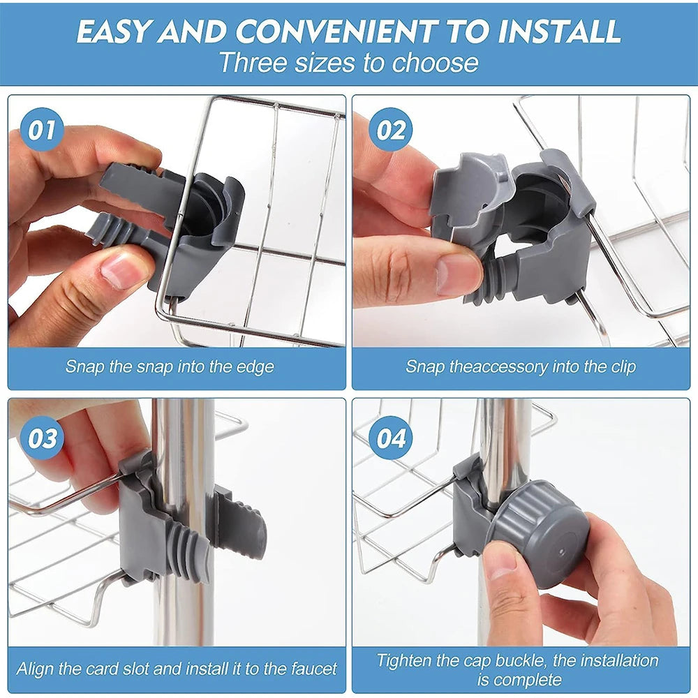 LUXE LINE Kitchen Sink Drain Rack – Faucet-Mounted Sponge & Soap Organizer