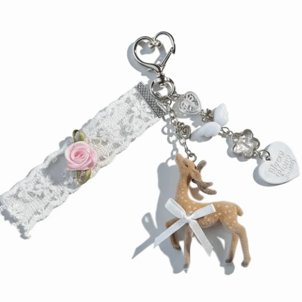 LUXE LINE Cute Deer Phone Charm Keychain