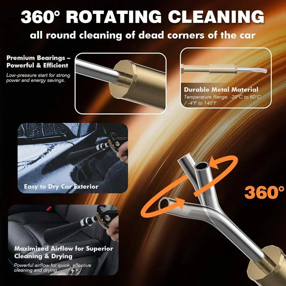 Car Cleaning Gun High Pressure Air Blow Gun Car Detailing Dry Washing Professional Car Interior Cleaning Tools