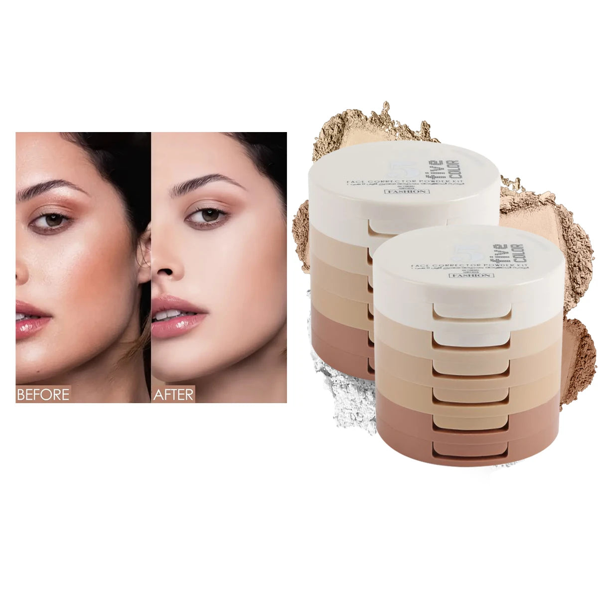 LUXE LINE 5-Color Contouring & Setting Powder Tower – Brightening, Oil Control