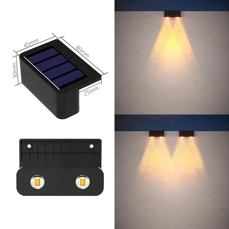 1/2/4PCS Solar Wall Lights Outdoor Waterproof Garden Step Lighting for Yard Fence Stair Pathway Decoration Outside Solar Lights