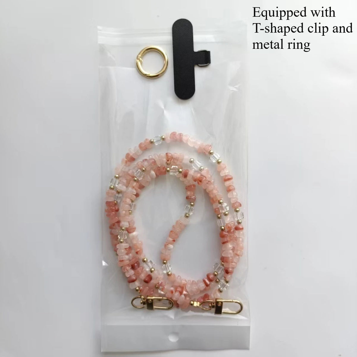 LUXE LINE Colorful Beaded Phone Charm Crossbody Strap