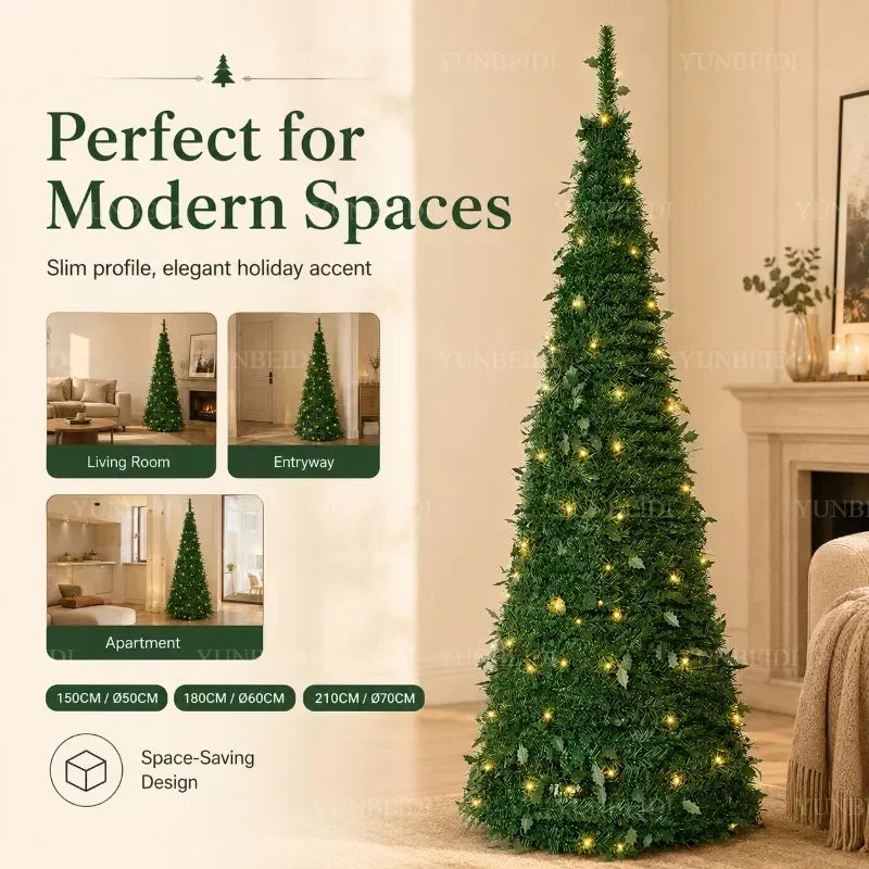 Pre-Lit Artificial Christmas Tree (1.5m–2.1m)