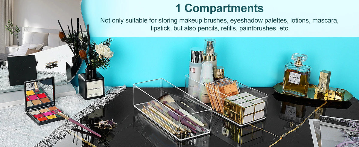 LUXE LINE Makeup Organizer for Drawer & Vanity – Countertop & Cabinet Storage Box