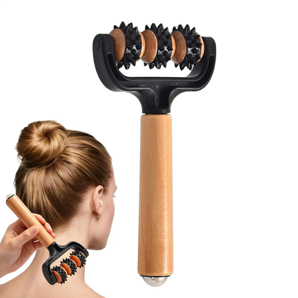 Massage Roller 1PC Handheld Muscle Massager With Multi-Coloured Rollers For Neck Back Legs Feet And Hands Portable Massager Tool