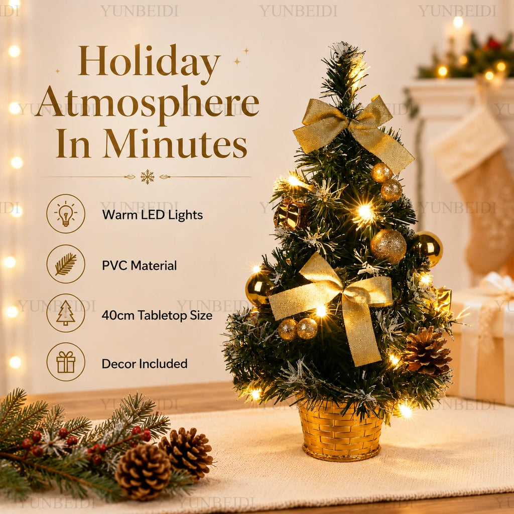 40cm Mini Artificial Christmas Tree with LED Lights