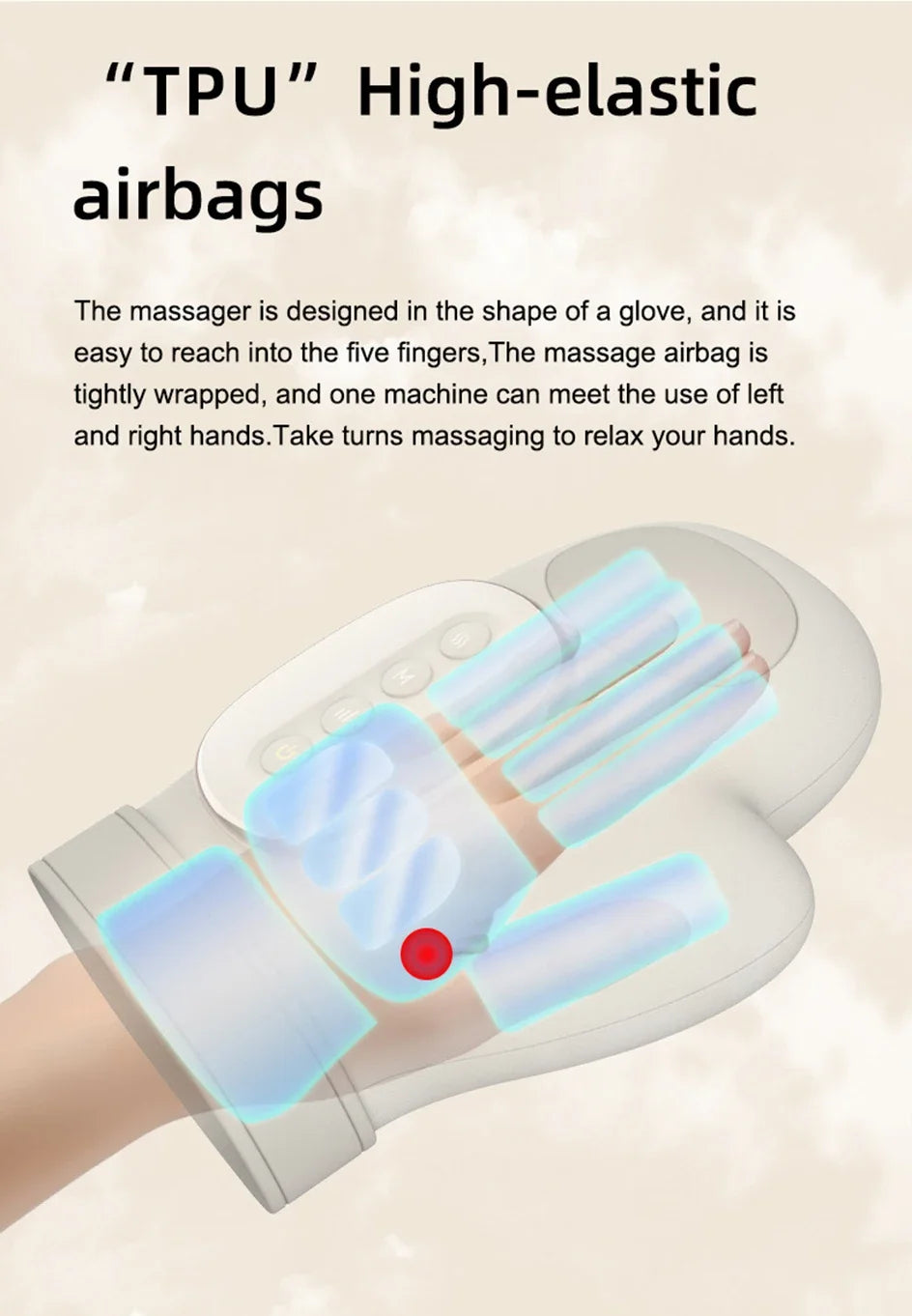 LUXE LINE Electric Hand Massager – Airbag Compression Glove for Finger & Palm Relief