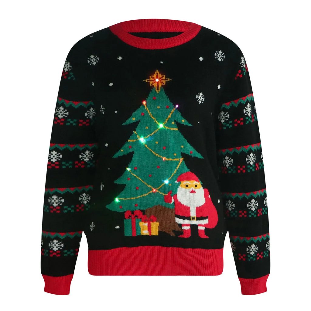 Christmas Tree LED Light-Up Knit Cardigan