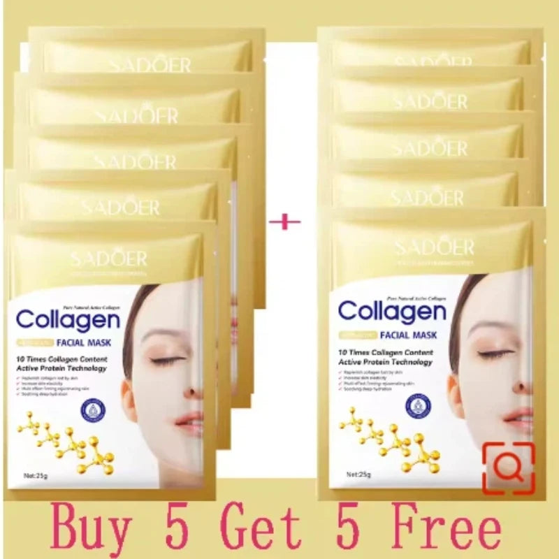Korean Anti-Wrinkle Collagen Face Mask (10-Pack)