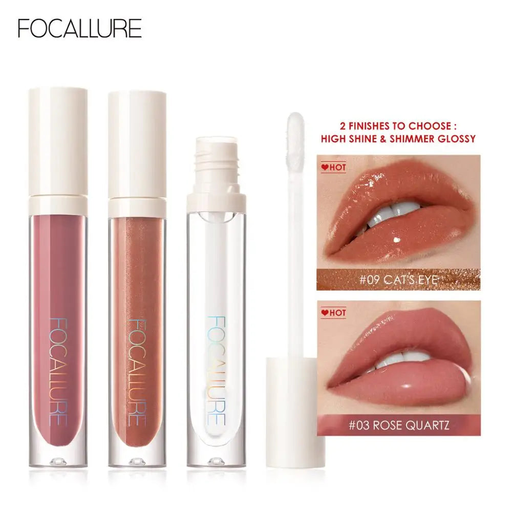 FOCALLURE PLUMPMAX Nourise Lip Glow Dewy Glossy Lip Care High Shine Not Sticky Refreshing Shimmer Lip Gloss Lips Makeup