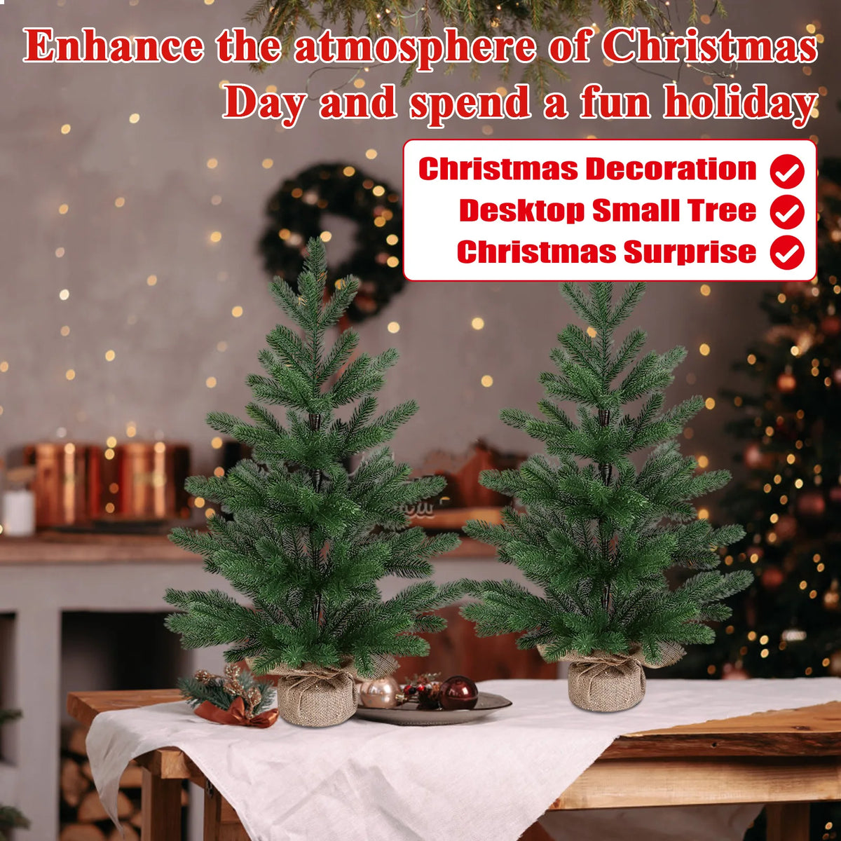 Classic Artificial Christmas Tree Desktop Ornament