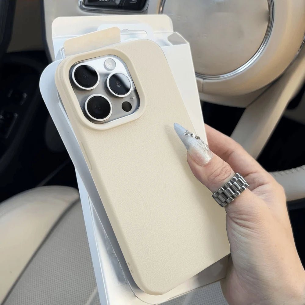 LUXE LINE Leather Shockproof Soft TPU iPhone Case