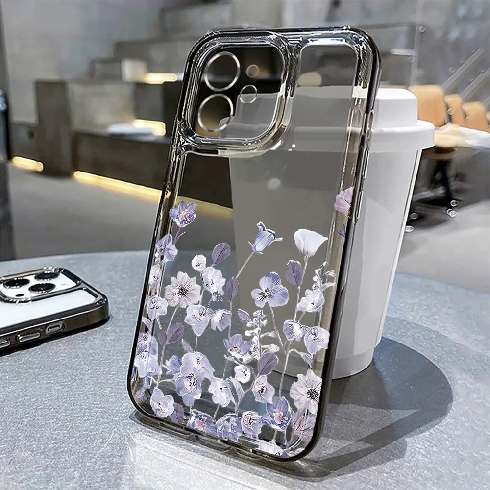 LUXE LINE Floral Clear Shockproof Silicone iPhone Case