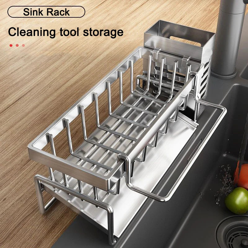 LUXE LINE Stainless Steel Sink Storage Rack – Sponge & Cleaning Tool Organizer