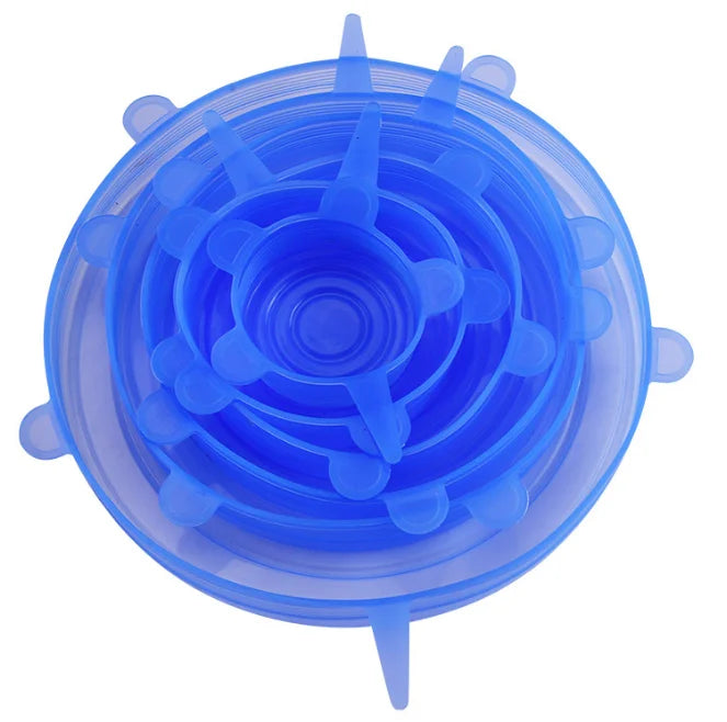 LUXE LINE Silicone Stretch Lids Set of 6 – Airtight Reusable Food Covers