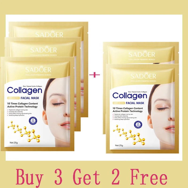 10pcs Korean Collagen Anti Wrinkle Facial Mask