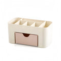 LUXE LINE Makeup Organizer with 1 Drawer & 6 Compartments – Desk Cosmetic Storage Box