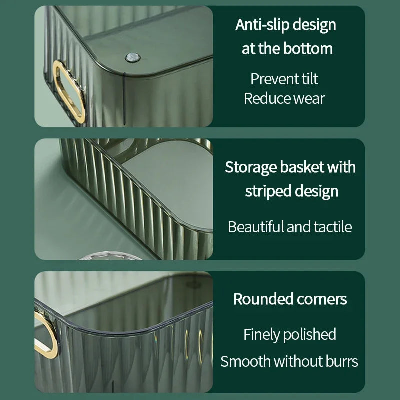 LUXE LINE Acrylic Organizer – Rectangular Bathroom & Makeup Storage for Bedroom & Living Room
