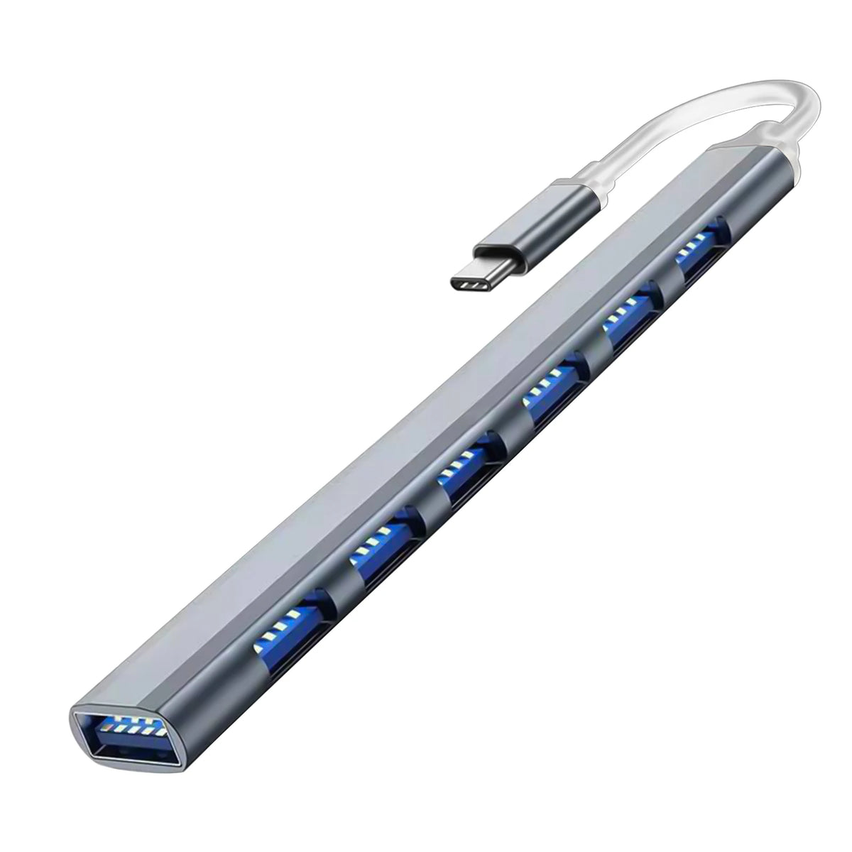 LUXE LINE 7-in-1 USB-C Hub – USB 3.0, 7-Port OTG Splitter Adapter