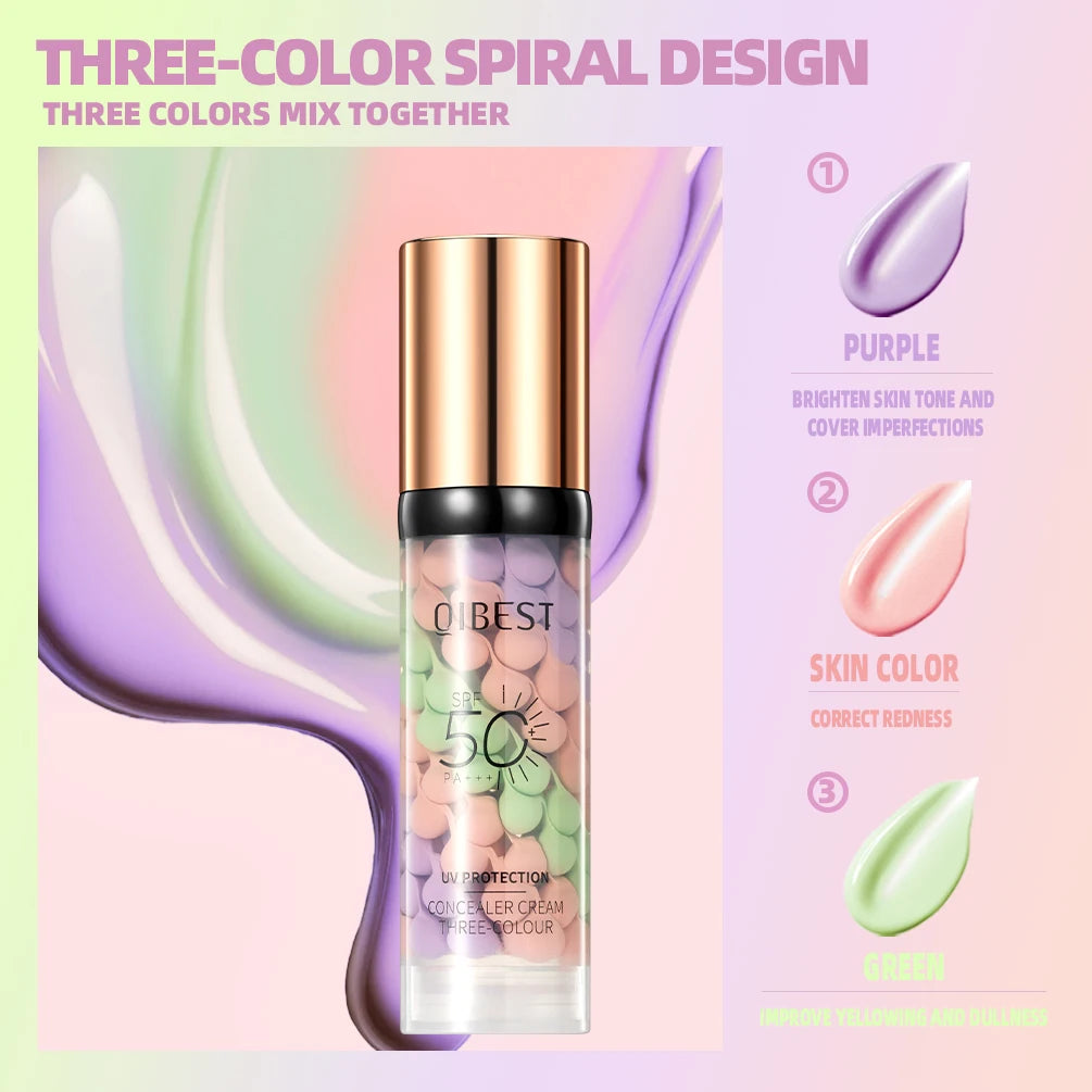QIBEST Tri-Color Brightening Primer