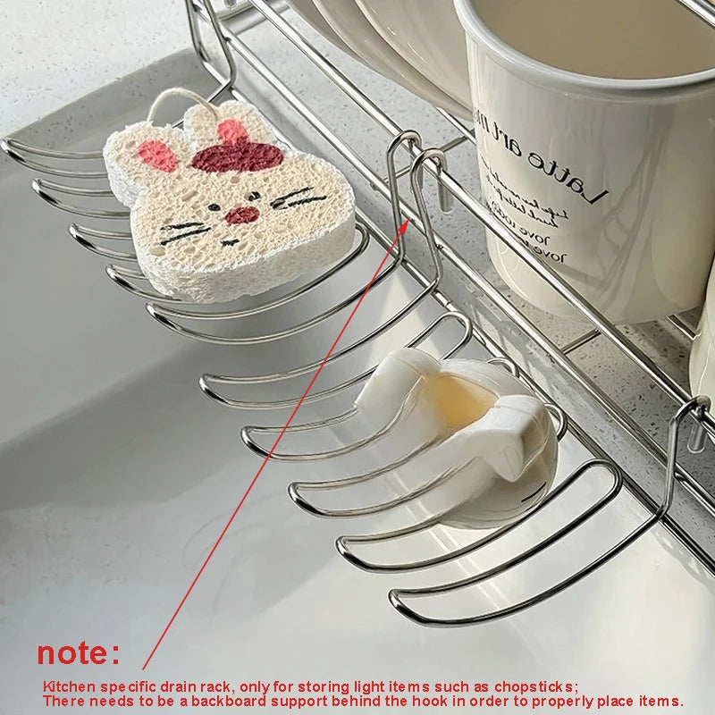 LUXE LINE Stainless Steel Sink Drain Basket – Expandable Hanging Storage Rack