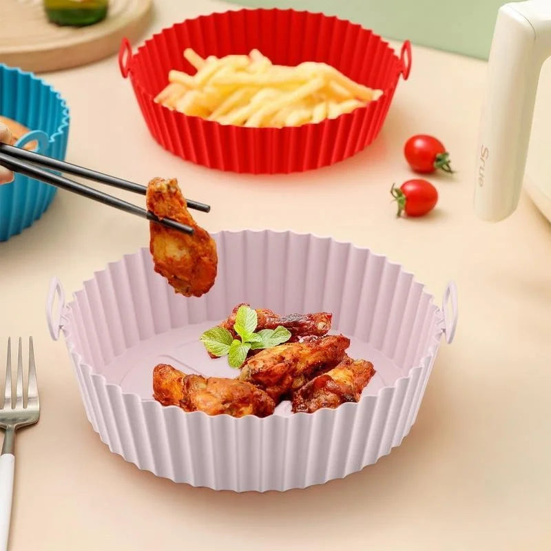 LUXE LINE Air Fryer Silicone Liner – Reusable Non-Stick Basket Pot
