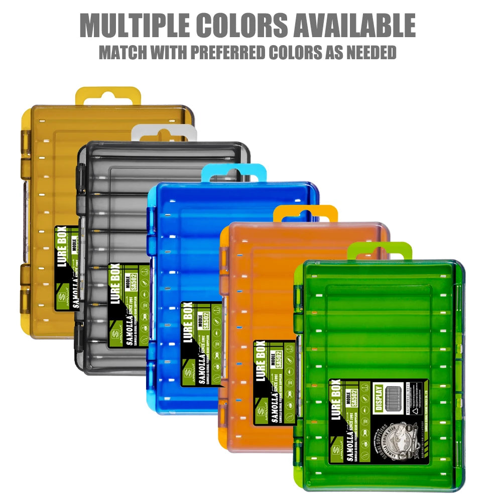 LUXE LINE Fishing Tackle Box – 14-Compartment Double-Sided Lure & Hook Organizer