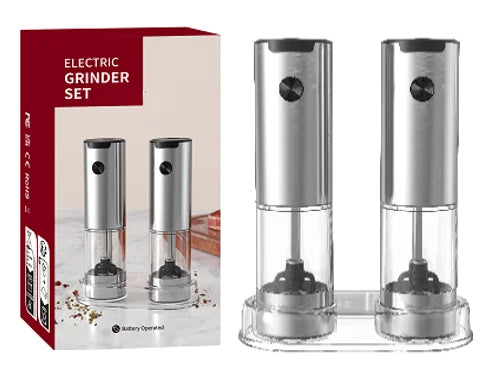 Electric Salt & Pepper Grinder Set with LED