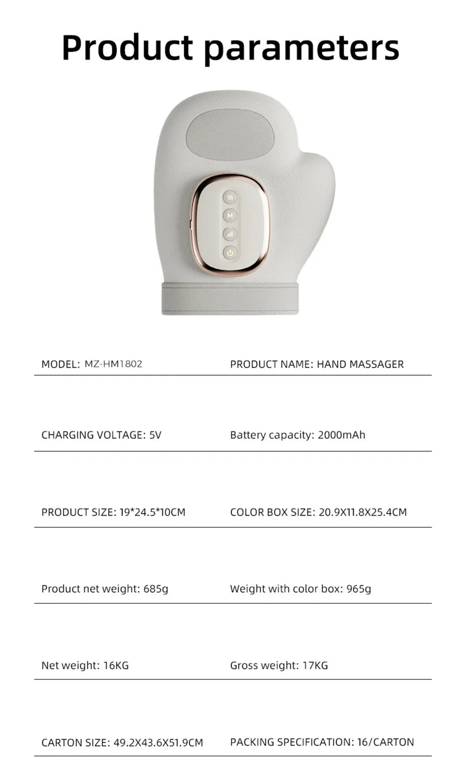 LUXE LINE Electric Hand Massager – Airbag Compression Glove for Finger & Palm Relief