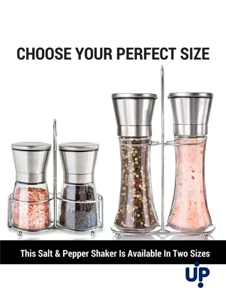 Stainless Steel Glass Pepper & Spice Grinder Mill