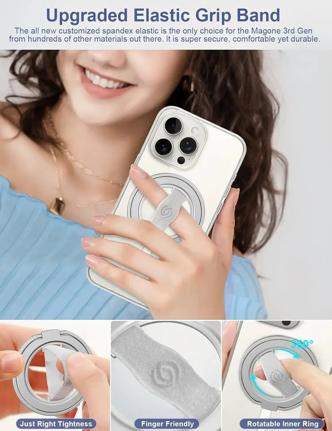 LUXE LINE MagSafe Phone Grip & Kickstand Ring Holder