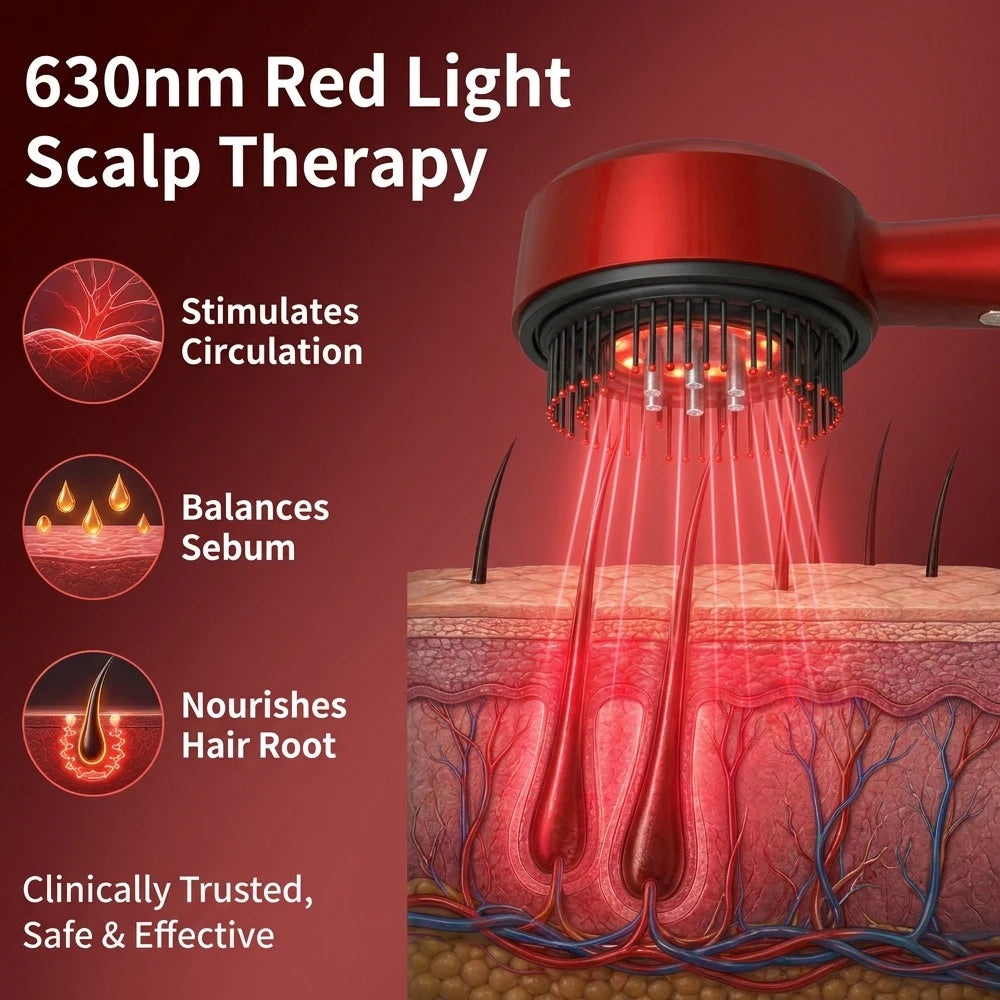 LUXE LINE Scalp Massage Comb with Red Light