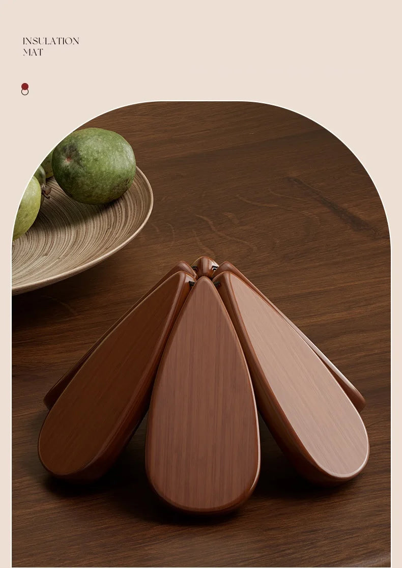Christmas Tree Wooden Trivet Coaster Set