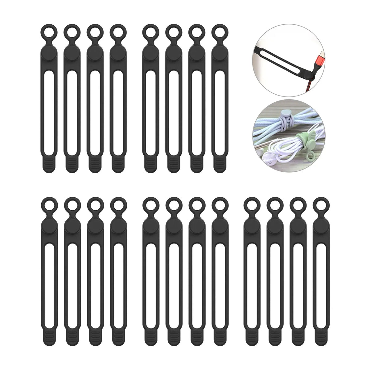 LUXE LINE Silicone Cable Ties & Cord Organizer Straps