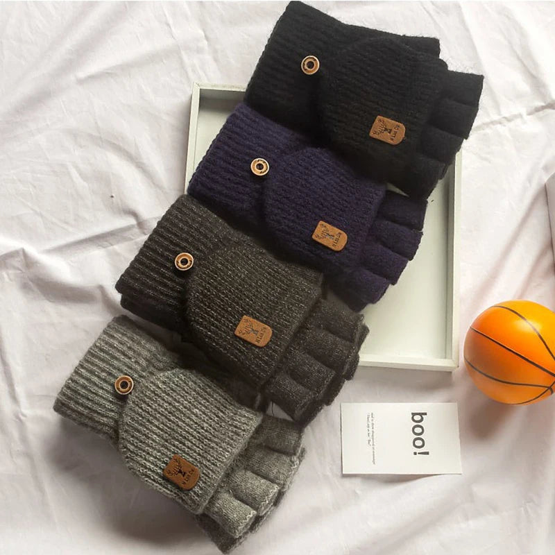 LUXE LINE Knitted Fingerless Touch Screen Gloves