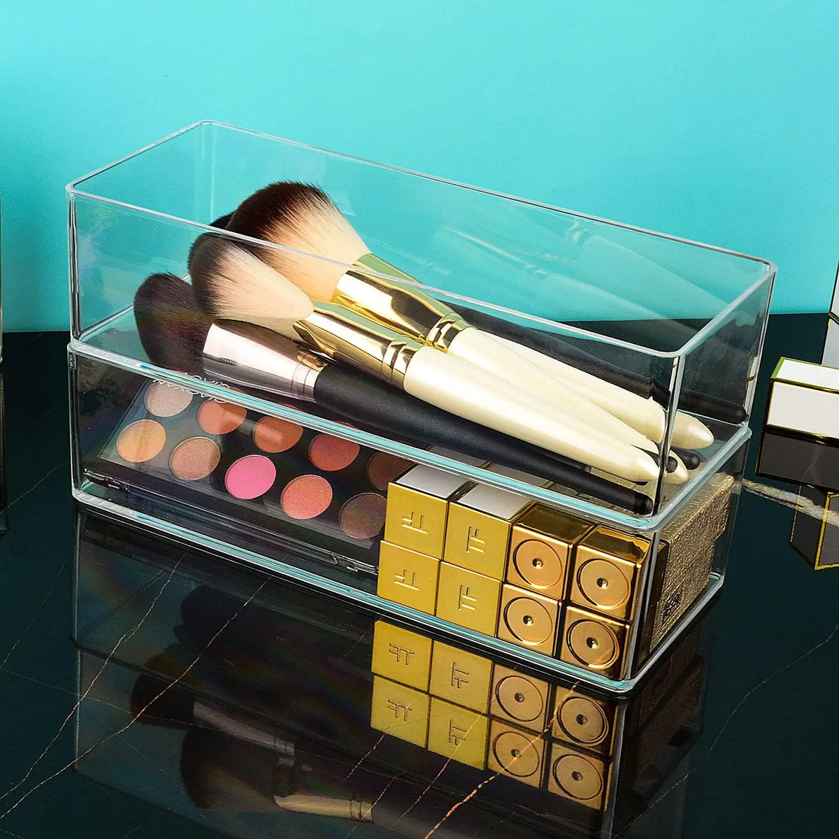 LUXE LINE Makeup Organizer for Drawer & Vanity – Countertop & Cabinet Storage Box