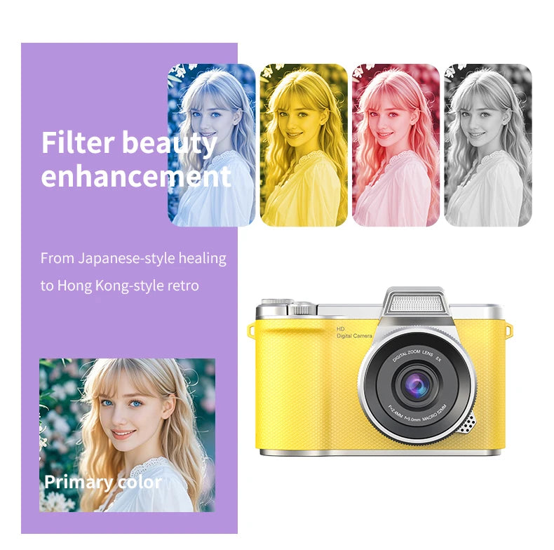 LUXE LINE 4K Digital Camera 48MP – Retro CCD with 180° Flip Screen