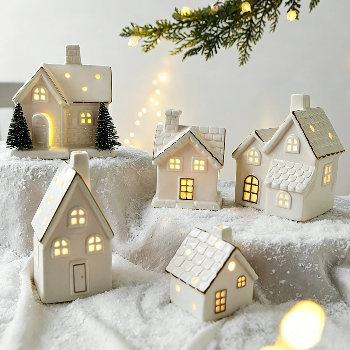 Christmas Tree House Ceramic Ornaments