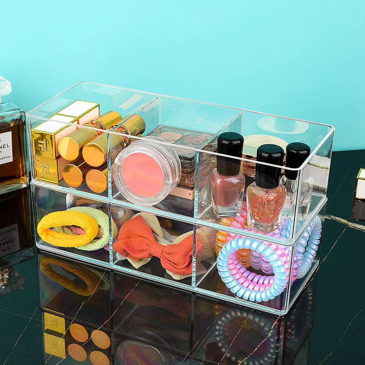 LUXE LINE Makeup Organizer for Drawer & Vanity – Countertop & Cabinet Storage Box