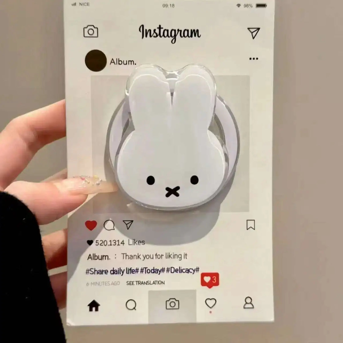 LUXE LINE Kawaii Miffy Rabbit Magnetic Phone Stand