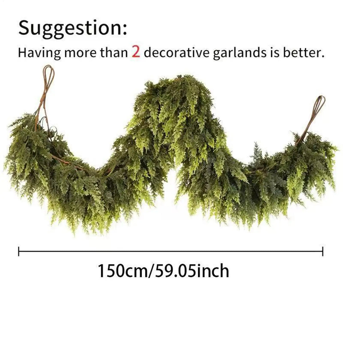 Faux Cedar Pine Garland Wreath Decoration